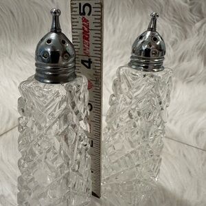 🧂Vintage Crystal Cut Glass Salt and Pepper Shakers